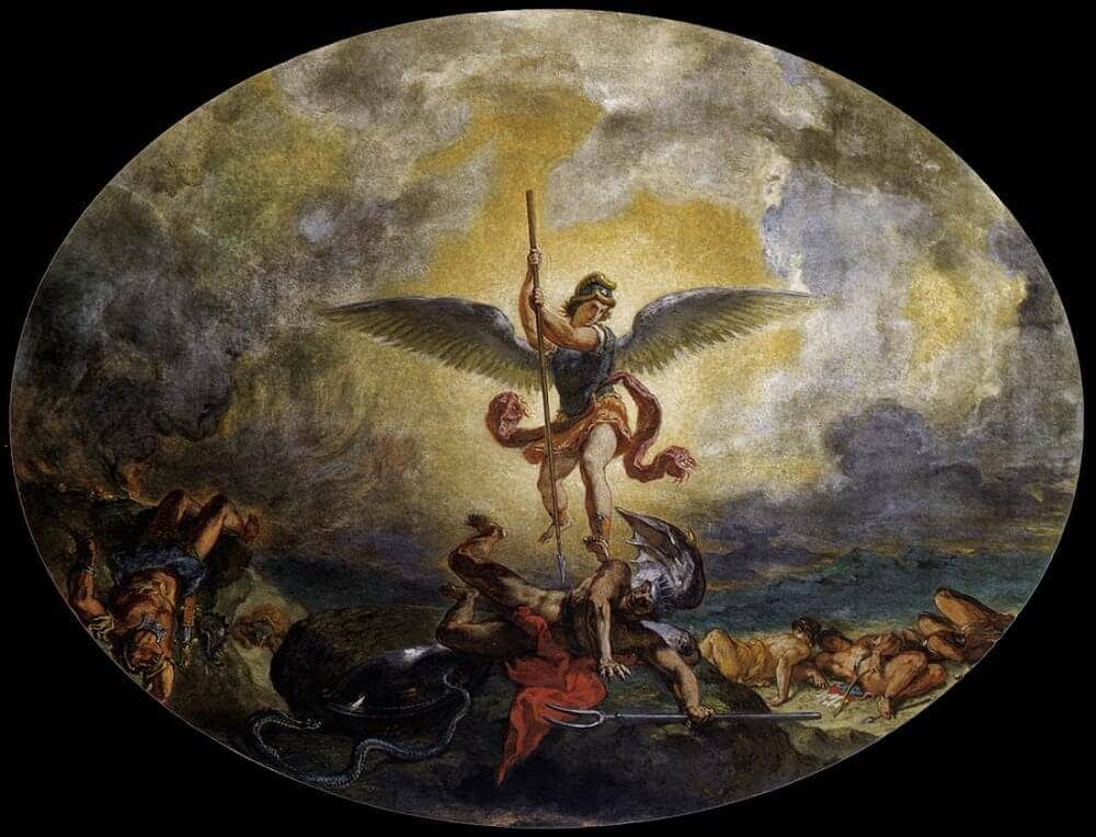 St Michael defeats the Devil by Eugene Delacroix