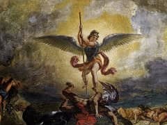 St Michael defeats the Devil by Eugene Delacroix