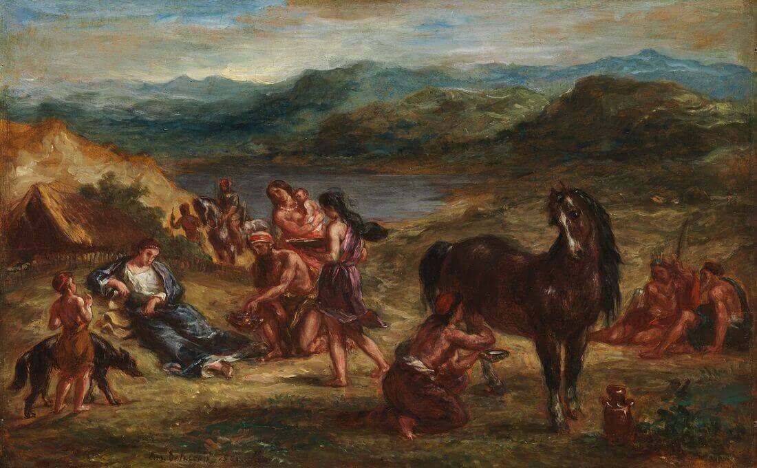 最新人気 Ovide among the Scythians by Eugene Delacroix 洋書