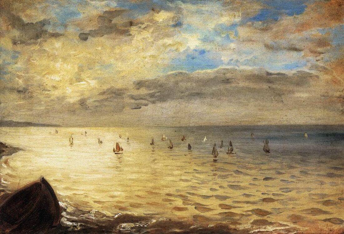 Sea Viewed from the Heights of Dieppe by Eugene Delacroix