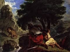 Lion Hunt in Morocco by Eugene Delacroix